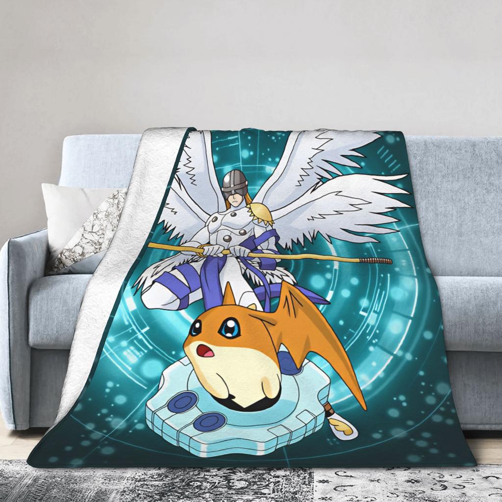 Мягкие теплые одеяла Digimon для девочек и мальчиков, плюшевое покрывало, эстетичный декор для дома, фланелевое постельное покрывало, чехол для дивана-кровати
