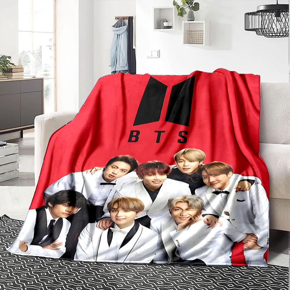 1 шт. Фланелевое одеяло BTS Fashion Icon, супермягкое, милое, для комфорта, для путешествий, постельное белье, диван, диван-кровать Y72326