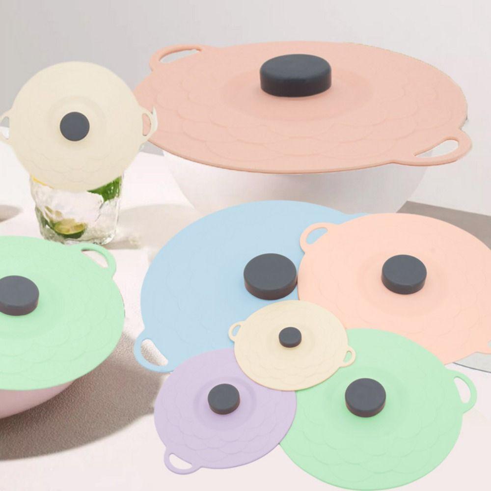 5Pcs Sealed Food Fresh Cover Anti-spill Tableware Pot Lid Universal Fresh Keeping Cover  Plates