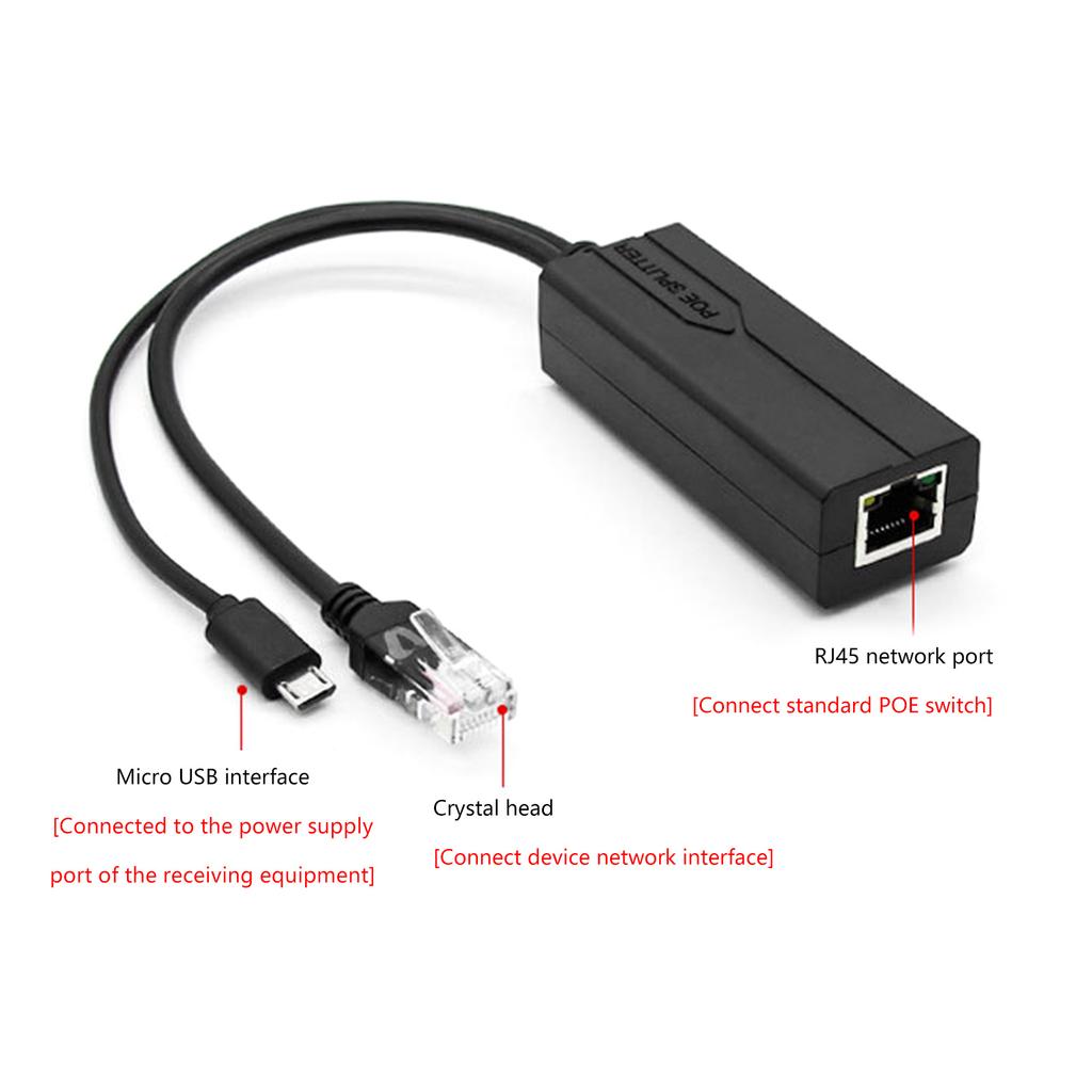Адаптер-сплиттер Micro USB POE, преобразователь питания 48 В в 5 В для IP-камер и сетевых устройств, адаптер PoE в Micro USB