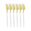 6 шт., набор чайных вилок из нержавеющей стали, небольшой набор фруктовых вилок, золотая десертная вилка для торта, закусок, Золотая вилка для салата, набор столовой посуды