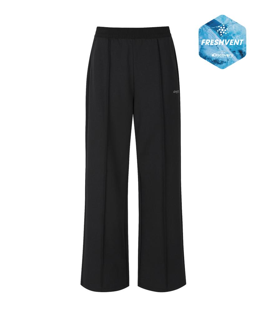 DISCOVERY EXPEDITION Women'S Freshvent Knit Training Semi-Wide Pants (Black)