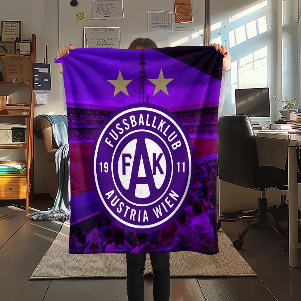 Austria Vienna FC Emblem,pattern Flannel Blanket, High quality Comfortable for All Seasons, Home Decor, Warmth and Comfort, Perfect for Gifts.