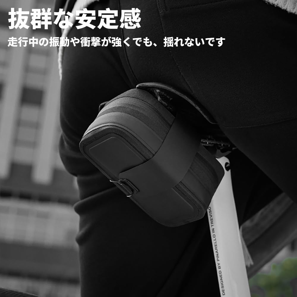 HEROUT Bicycle Saddle Road Bike with Storage for Small Items and Quick Black Bag, Small, 0.5L Capacity, Bag, Compact, Stable, Lightweight, Waterproof,