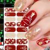 16 шт./упак. Рождественские наклейки для ногтей, красные, золотые, простые, одноразовые, плёнка для лака, наклейки для ногтей, наклейки для украшения ногтей для вечеринки