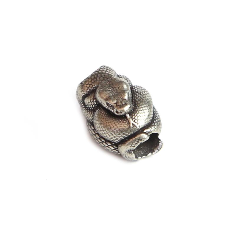 Бусины для ножа из латуни в виде змеи, сделай сам, EDC, для улицы, плетеные из паракорда, игрушка-антистресс, аксессуар EDC