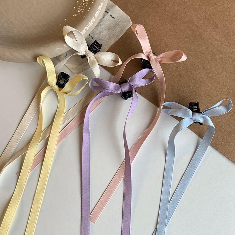 Hair Tool Ribbon Korean Style Headwear Balletcore Bow Hairpin Girl Hair Clip Small Hair Claw