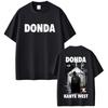 Футболка с принтом с обеих сторон Donda рэпера Канье Уэста Унисекс Женская Хип-Хоп Мода Поп-Музыка Футболки Унисекс Винтажные Футболки