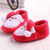 Рождественская теплая зимняя обувь из флока для маленьких девочек и мальчиков для первых прогулок