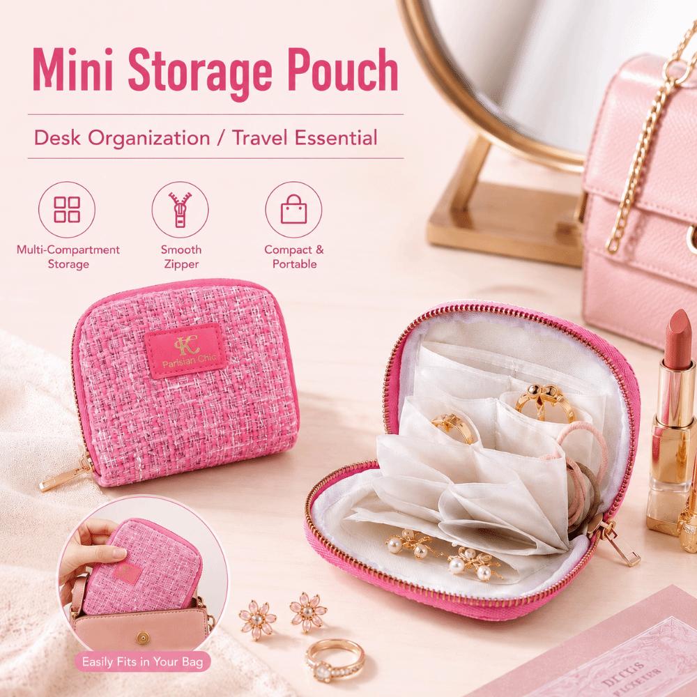 Zipper Jewelry Travel Bag Portable Necklace Storage Case  Necklaces Rings Earrings Storage