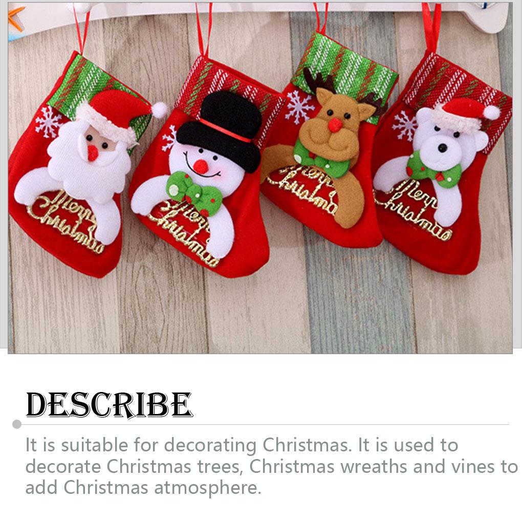 Cartoon Christmas Bags Wrapping Packaging Storage Hanger Socks Letters Sign Goodie Bag Hanging Pendent Candy Snacks New Year