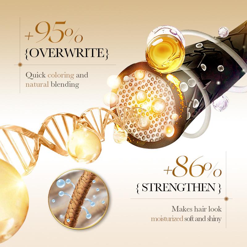 25ml*10pcs/box Olives Oil Black Hair Dye, Fast Coloring 8 Min, Makes Hair Look Moisturized, Cover White Hair, Easy To Clean