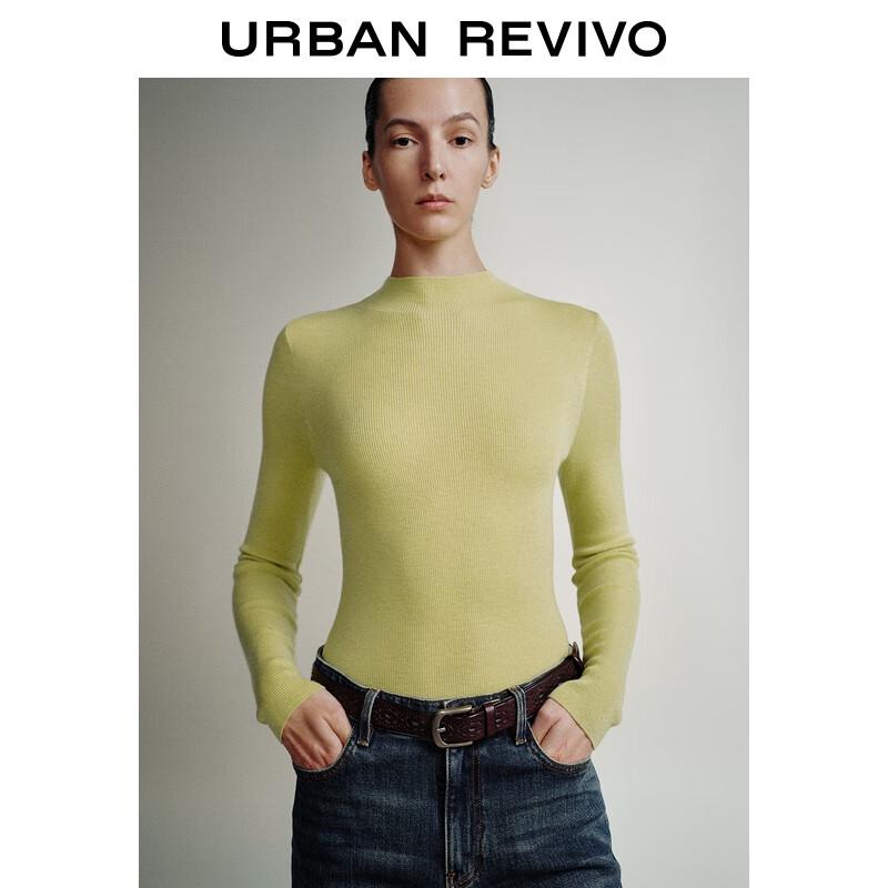 UR Women's Solid Round Neck Long Sleeve Knit Top