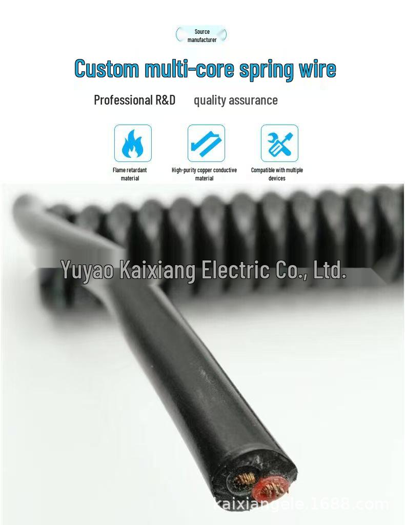 European Standard 3-Core Retractable Spring Extension Power Cord with Plug Socket