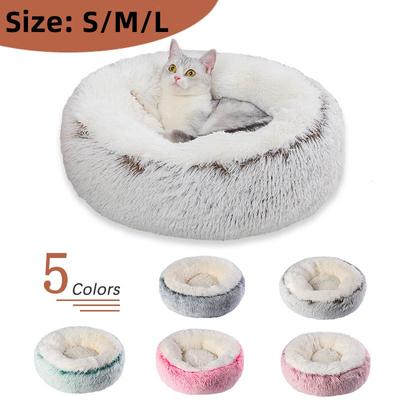 Donut Dog Bed для средних собак Мягкая кровать Домашние животные Круглые аксессуары Маленькая корзина Диван Корзины Для домашних животных Большие подушки Принадлежности для щенков Коврик для кошек