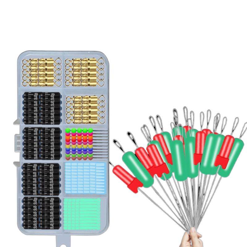 Набор для рыбалки Space Bean Super Tight Silicone Anti-Tangle Fishing Set: Кольцо в форме восьмерки, чешуйчатый свинцовый поплавок, зажим для лески, аксессуары для снастей.
