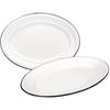 Plat Ovale - Ibili - 903930 - Acier Émaillé - 30x20 Cm - Blanc