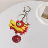 Брелок в форме головы дракона с рисунком из нержавеющей стали, декор в виде колокольчика, изысканный чехол для хранения ключей от машины, женская сумка через плечо, украшение, подвеска, новогодний праздничный брелок