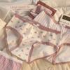 Japanese Taro Purple Heart Women's Mid-Waist Cotton Briefs - Breathable, Large Size for Girls and Students