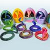 3D Printed Cobra Snake Egg Set Flexible Snake Model Rotating Opening Closing Egg Figurine Desktop Ornament Kids Toys Novel Gifts