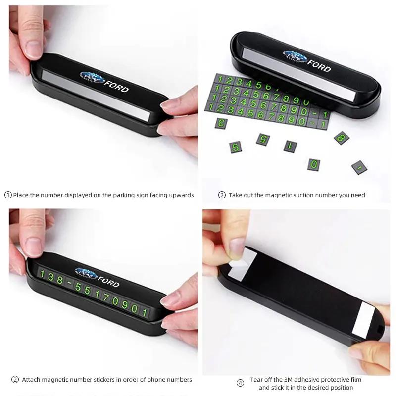 For Ford MK4 Car Temporary Parking Card Phone Number Cars Accessories For Ford S MAX Ranger Focus Fiesta Mondeo Kuga Mustang Escort KA Ranger