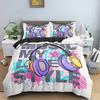 3D Print Cartoon Graffiti Bedding Set Double Twin King Duvet Cover Comforter Pillowcase Boys Girls Adults Bedroom