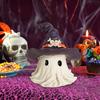 Halloween Ornament Ghost Wearing Witch Shape Statue Indoor Outdoor Display Statue Haunted House Ghost Ornament