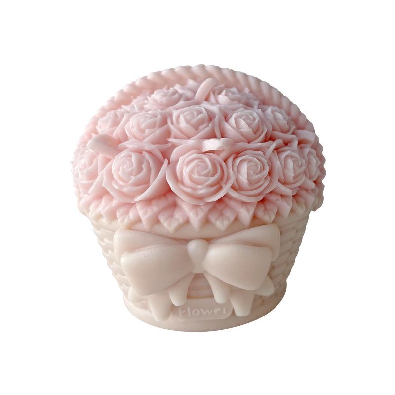 Форма для выпечки корзинки, ароматическая свеча с ручкой, цветок, бант, роза, шоколадный торт, форма для кубиков льда, подарок на День святого Валентина