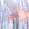 1pack 0.5X1M Glitter Party Backdrop Metallic Foil Tinsel Fringe Curtain Birthday Wedding Bachelorette Decoration Anniversary
