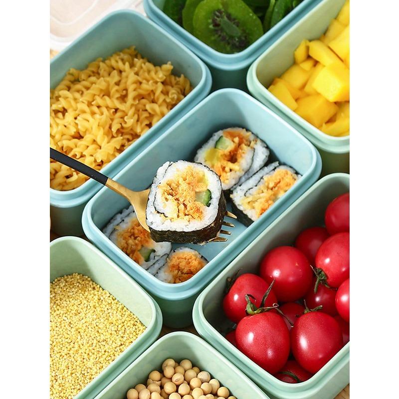 Kitchen Refrigerator Microwave Safe Plastic Lunch Box, Rectangular-Shaped Fresh-Keeping Box For Food Storage, Fruits & Snacks With Seal Cover, Kitchen