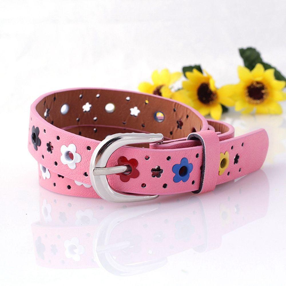 Girls Hollow Butterfly Flowers Kids PU Leather Waist Belt Waistband Children Belt Adjustable Belts