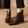 Fashionable Shoes, Versatile Pointed-toe, Thick-heeled, Soft-soled Ankle Boots, New Fleece Boots for Women
