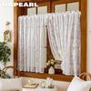 1PC NAPEARL French Rococo Style Sheer Curtain Pastoral Style Lace Half Curtain Door Curtain for Living Room Kitchen Cupboard Window Home Decor
