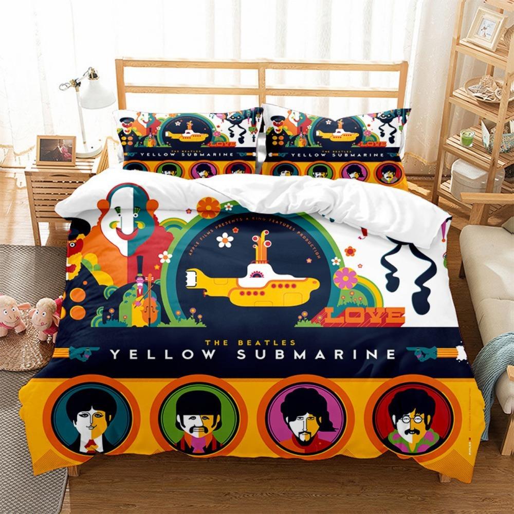 Мотив The Beatles, Наборы постельного белья из микрофибры, Детское постельное белье на молнии, Декор комнаты, Пододеяльник для подростков и взрослых, 3 предмета