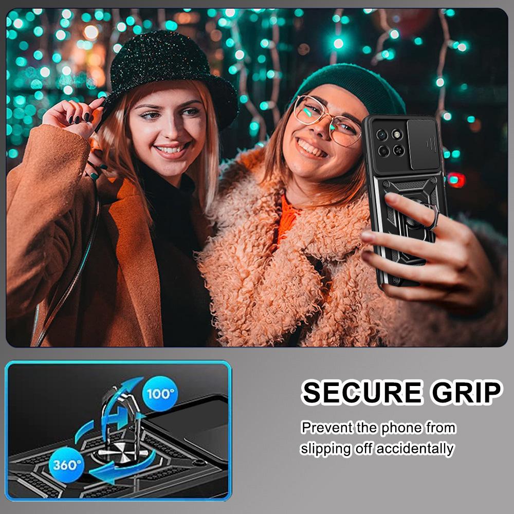 Чехол для защиты камеры Itel S23 ITEL S23 + S23 Plus Armor Hybrid Metal Rotating Ring Back Cover