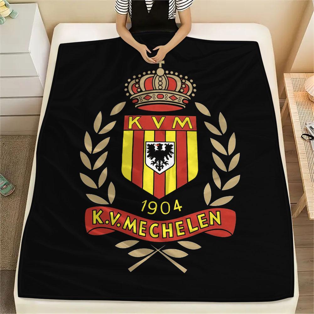 KV Mechelen Printed Flannel Blanket, soft throw for bedroom sofa, washable,soccer fan merchandise, great gift.
