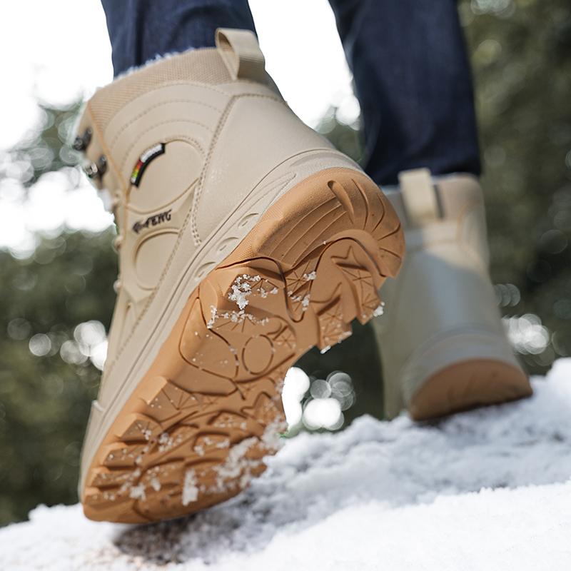 Зимние мужские уличные плюшевые ботинки, походная обувь, повседневная хлопковая обувь, размеры 39–46