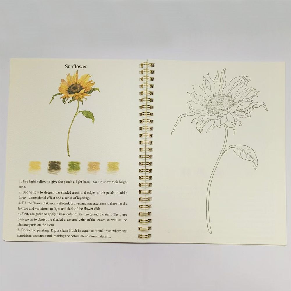 Дружелюбный к новичкам акварельный рабочая тетрадь Сделай сам Руководство по изучению искусства Акварельные рабочие тетради Раскраска Художественные принадлежности для рисования
