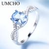 UMCHO Кольцо из Стерлингового серебра 925. Цвет камня на выбор