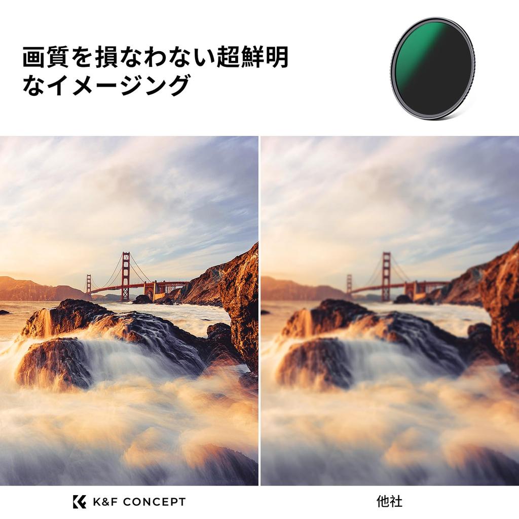 Concept 82mm ND Filter Set Attenuation Adjustment Neutral Density Filter AGC Optical Glass Low Reflectance 24 Layer Nano Coating Thin Frame Water