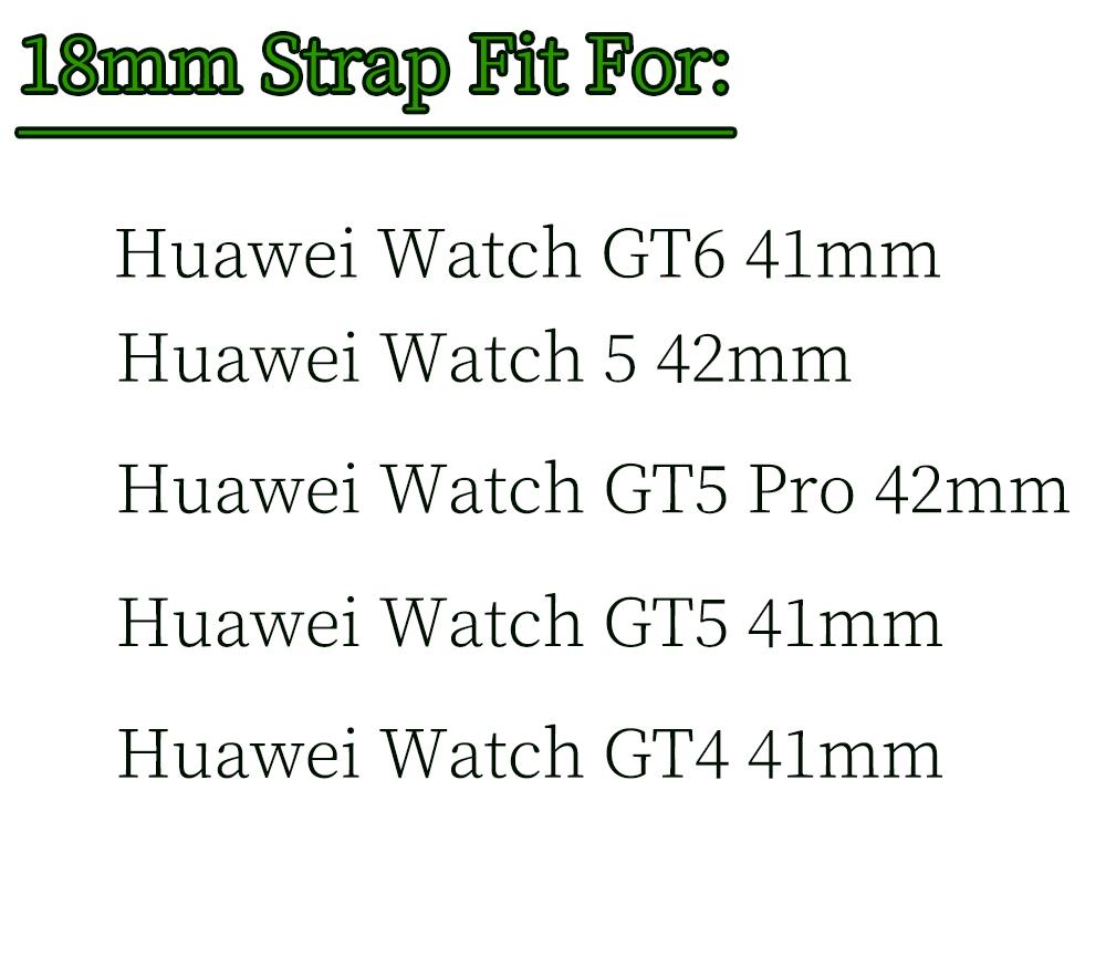 18-мм ремешок для Huawei GT6 5 41 мм Спортивный дышащий Быстросъемный Фторкаучуковый наручный ремешок для Huawei GT5 4 41 мм