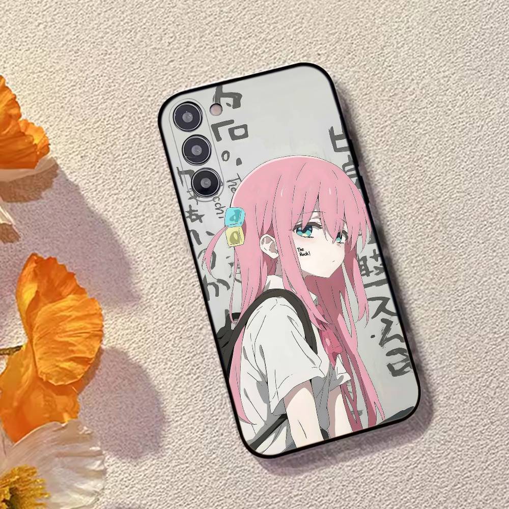 Аниме B-Bocchi The Rock Милый чехол для телефона Samsung Galaxy A73,A72,A71,A70,A53,A52,A51,Другие Мягкий черный чехол