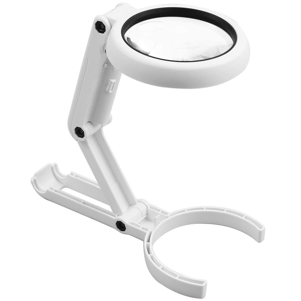 eSynic Handheld Magnifying Glass with LED Standing Tabletop 5x 11x Adjustable Brightness and Up to 6 Hours of Magnifying Glass with Adjustable Ideal