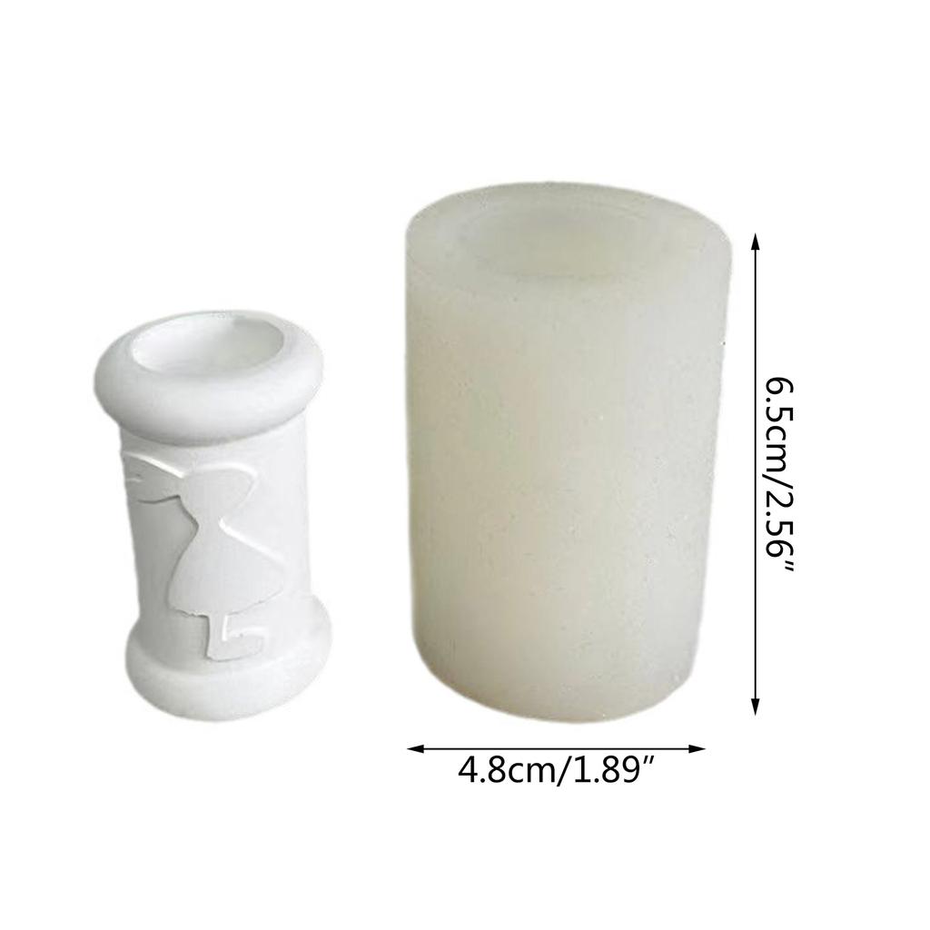 Cylinder Candle Holder Molds for DIY Candle Holder Gypsum Ornament Room Decorations, Easter Theme Pillar Candle Holder