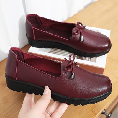 2024 Новая весенняя мода женские туфли на высоком каблуке без застежек, женские туфли на танкетке из кожи, удобные повседневные туфли, женские туфли-лодочки 35-41