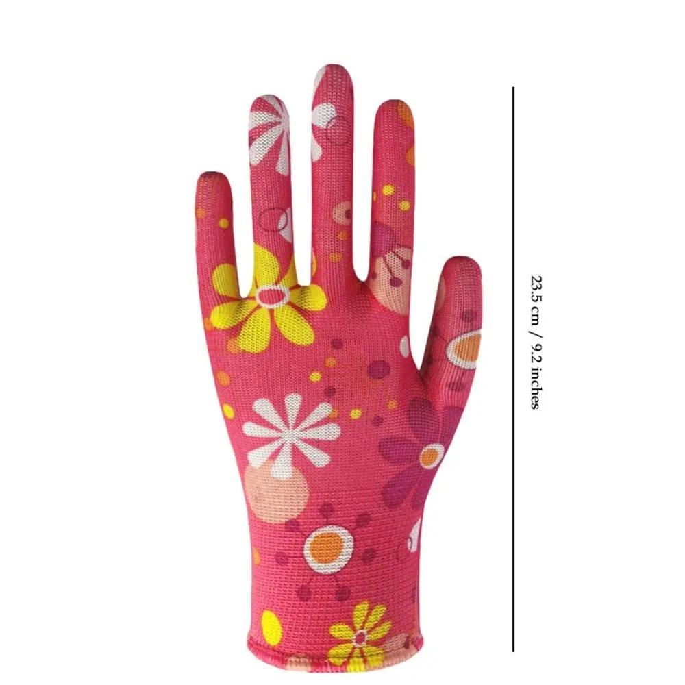 12 Pairs Thin Non-glue Summer Nylon Flower Gloves Protection Tea Picking Breathable Gloves