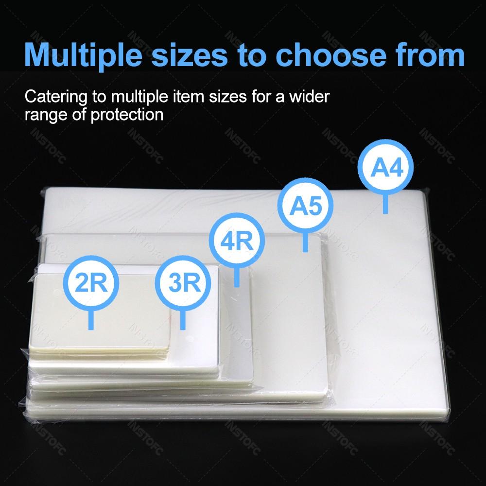 50 листов 80 микрон 3/5/6 дюймов Ламинирующая пленка ПЭТ ЭВА Пластиковая пленка для горячего ламинатора 3R 4R 5R A6 A5 A4 Для фото/документов/карточек/меню