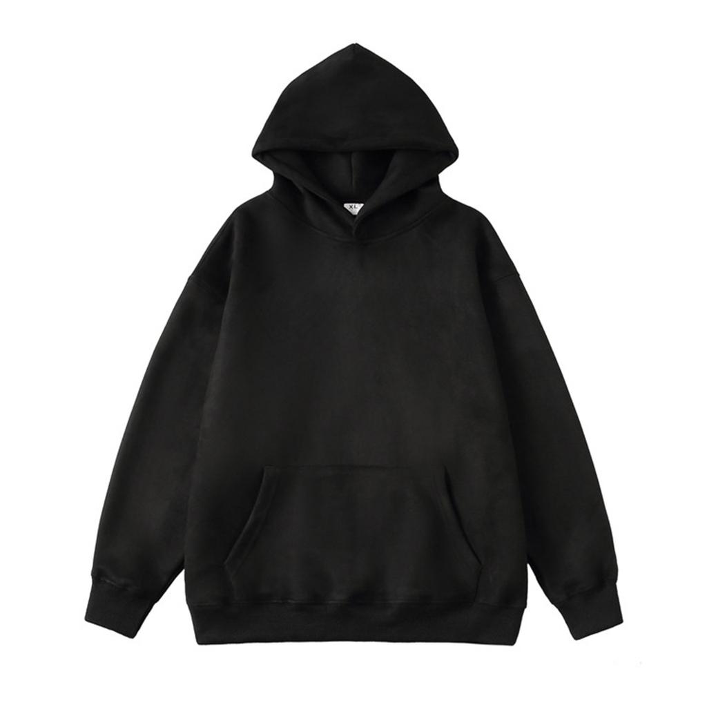 Осенний мужской замшевый гладкий свитер с капюшоном, новый большой базовый размер