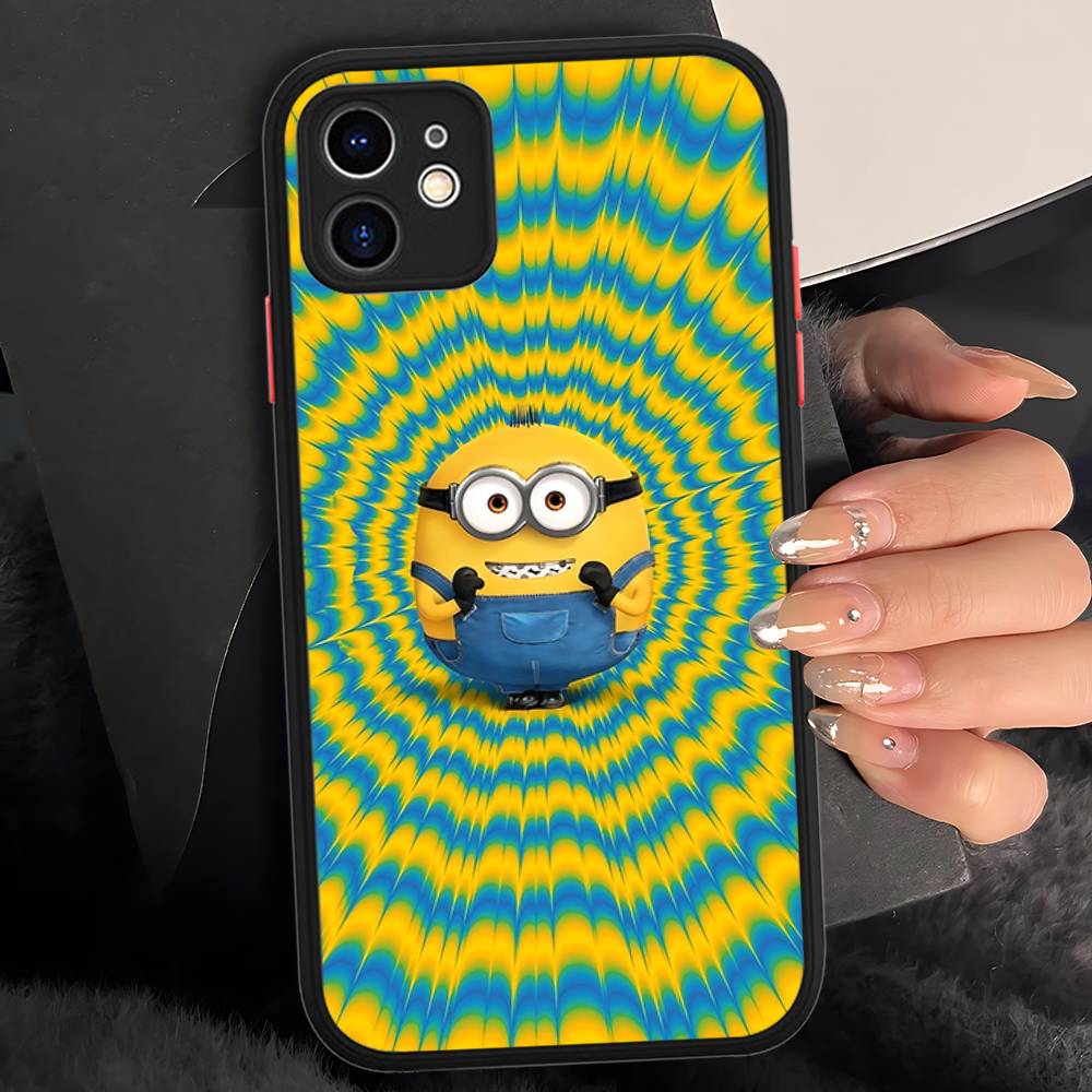 Cartoon Anime Yellow M-Minions Phone Case For IPhone 16e 16 15 14 13 12 11 Pro Max X XS Max Plus Matte Clear