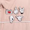 Cartoon Finger Gesture Love You Brooch Enamel Pin Creative Metal Decoration Brooch Backpack Lapel Badge Jewelry Gift for Friends